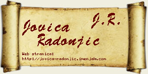 Jovica Radonjić vizit kartica
